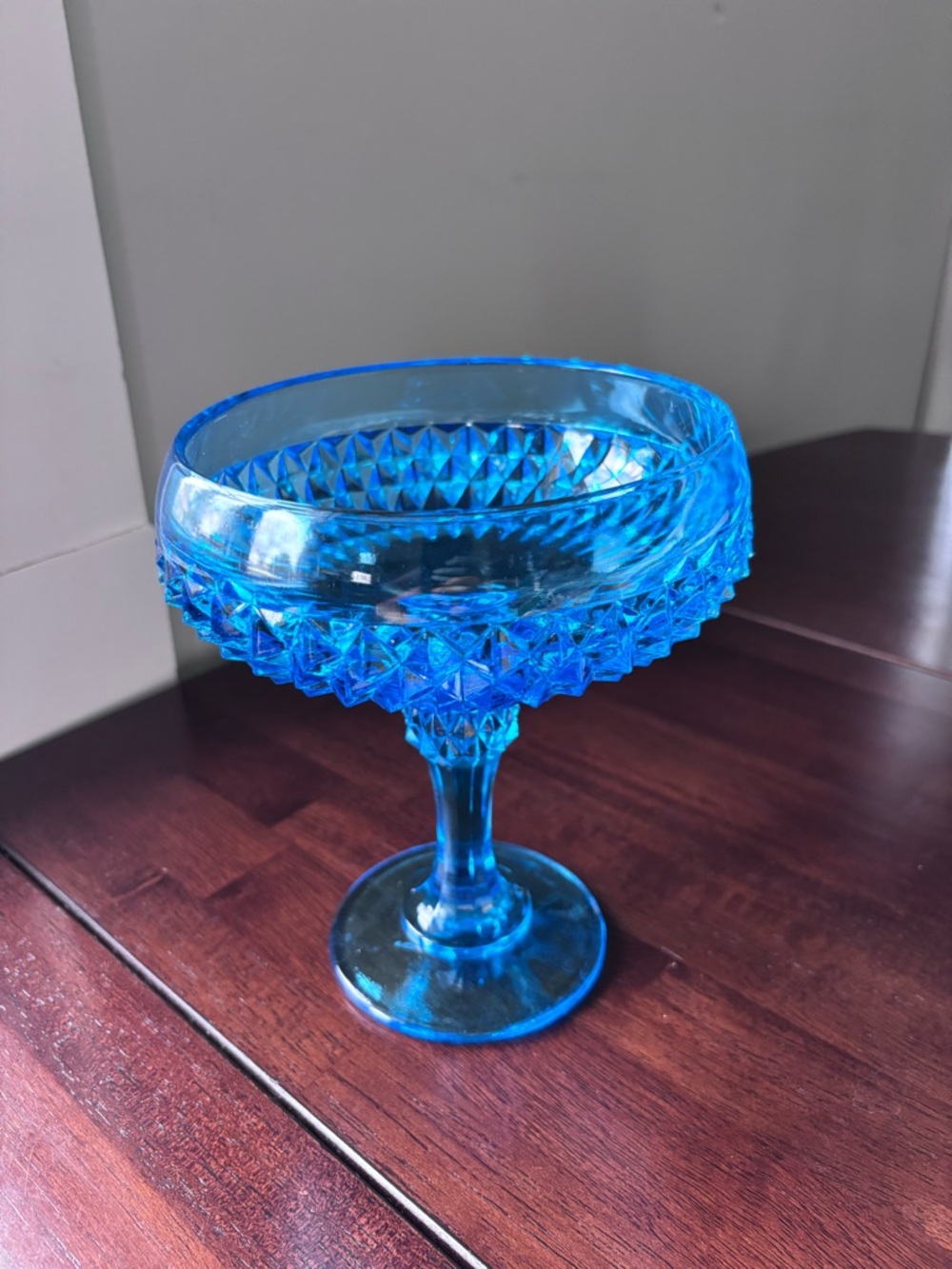 Indiana Glass Diamond Point Footed Bowl